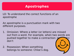Apostrophes of Possession and Omission Teaching Resources
