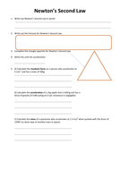 GCSE Physics Worksheet: F=ma, definition, formula, Q&A | Teaching Resources