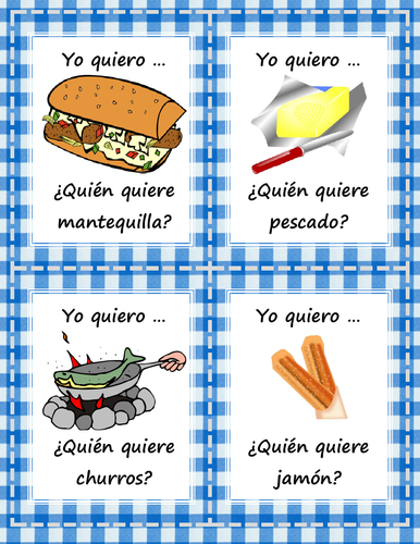 La comida - ¿Quién quiere? - Card Game