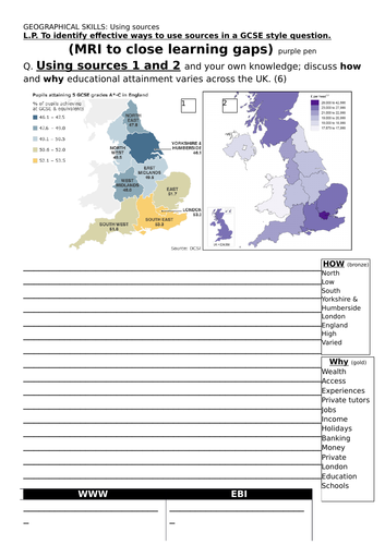 gcse geography source image skills analysis explaining