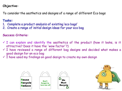 Objectives of our eco-bags