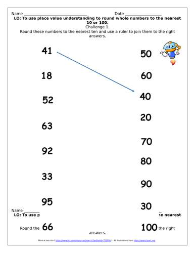 y3 y4 y5 rounding numbers to the nearest 10 or 100 teaching resources