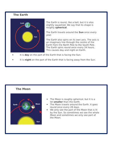 Earth, Sun and Moon | Teaching Resources