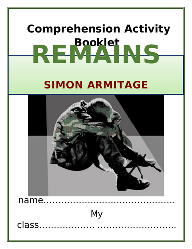 Remains - Simon Armitage - Comprehension Activities Booklet!