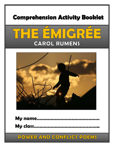 The Emigree - Carol Rumens - Comprehension Activities Booklet!