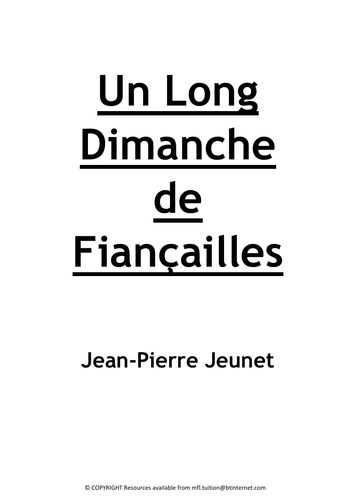 Un Long Dimanche de Fiancailles - Booklet TO COMPLETE