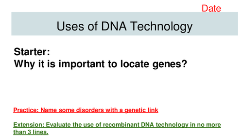 AQA Locating Genes, Genetic Screening & Counselling (Year 2)