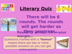 Literacy Quiz Teaching Resources