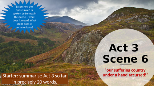 Act 3 Scene 6 Macbeth GCSE English Literature 9-1 | Teaching Resources