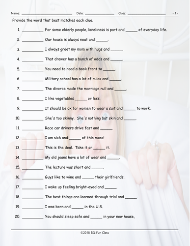 word pairs binomials matching worksheet teaching resources