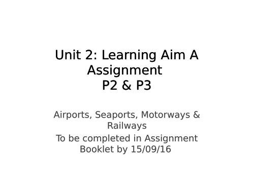 BTEC Travel and Tourism Unit 2 Learning Aim A Lesson | Teaching Resources