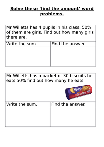 Percentages: various simple worksheets | Teaching Resources