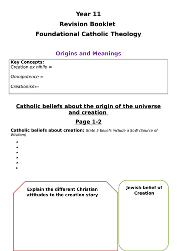 RS Route B Revision Guide - Foundational Catholic Theology