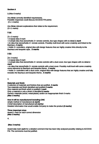 AQA 2018 Resistant Materials Section A MOCK 2: Organising remote controls in the home