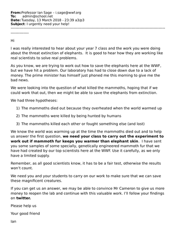 What killed the Mammoths (editable) | Teaching Resources