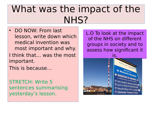 Complete lesson looking at the impact of the NHS | Teaching Resources