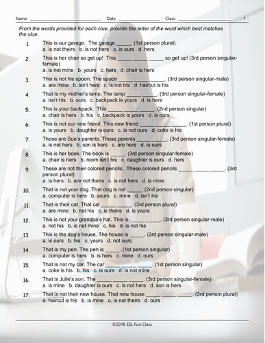 possessive-pronouns-multiple-choice-test-pdf-tawana-foltz-s-english-worksheets