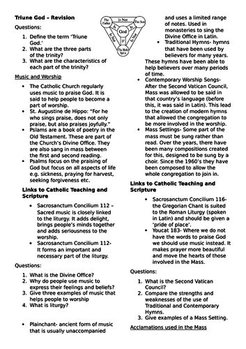 AQA Religious Studies B Triune God Revision