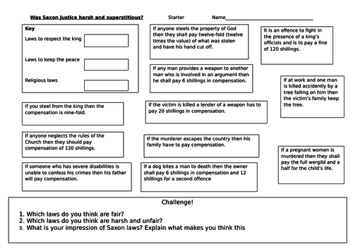 Edexcel: Crime and Punishment - Saxon Justice