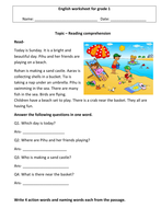 Reading Comprehension Exercises For Grade 3 Pdf - ExerciseWalls