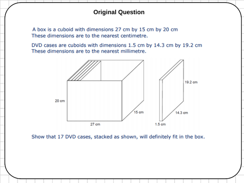 Bounds And Volume Reasoning Tasks Teaching Resources