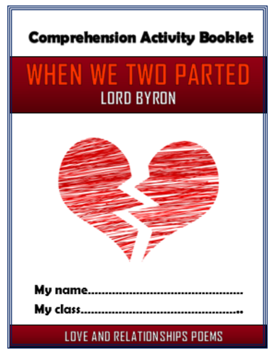 When We Two Parted - Lord Byron - Comprehension Activities Booklet!