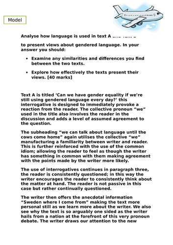 AQA Enlgish Language A-Level - Question 3 - Paper 2 | Teaching Resources