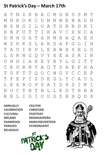 Saint Patrick's Day Word Search