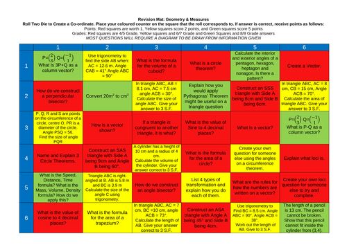 Maths Revision Mat: Geometry & Measure