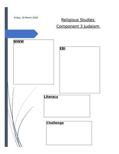 Eduqas 9-1 Religions Studies Topic 5 Judaism