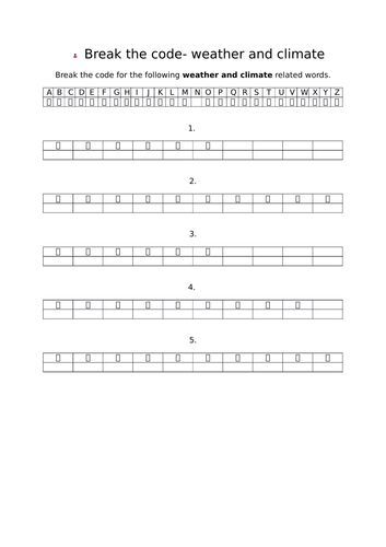 Weather and climate- Break the code