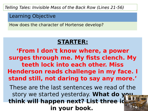 TELLING TALES: Invisible Mass of the Back Row Part 2 Lines 21-56