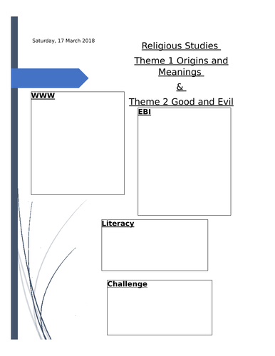 Eduqas 9-1 Religious Studies Topic 1 & 2