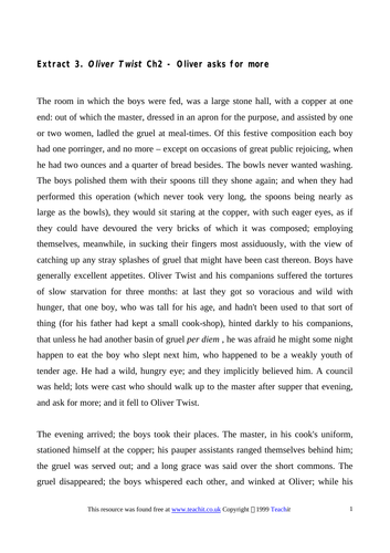 Oliver Twist Workhouses Context And Chapter 2 Extract Analysis