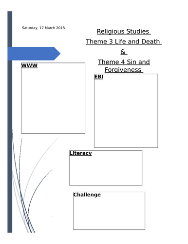 Eduqas 9-1 Religious Studies Topic 3 and 4 Exam