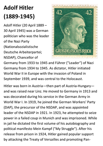 Adolf Hitler Handout