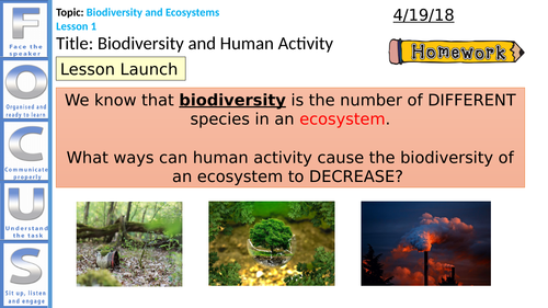 NEW AQA Biology Trilogy Biodiversity and Human Activity | Teaching ...