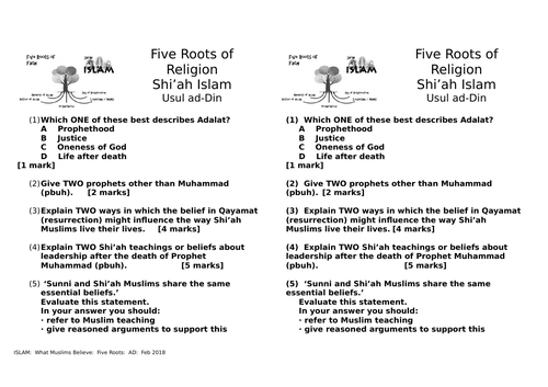 5 ROOTS OF RELIGION - Shi'ah Islam - AQA | Teaching Resources