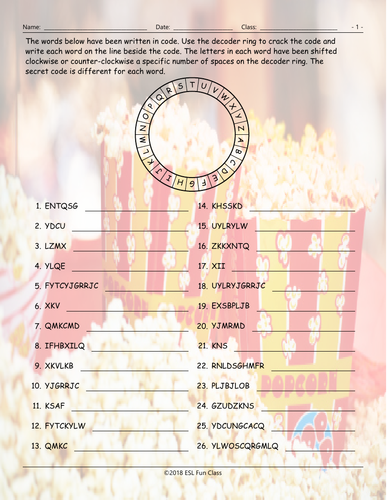 Quantifiers Decoder Ring Worksheet | Teaching Resources