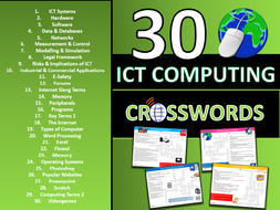 30 x Crosswords ICT Computing GCSE or KS3 Keyword Starters Wordsearch ...