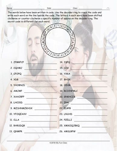 Personal Information Decoder Ring Worksheet | Teaching Resources