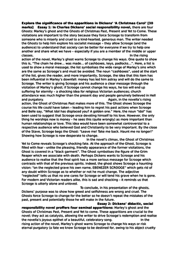 Two model essays (grade 9 and grade 6) 'A Christmas Carol' the
