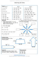 Collecting Like Terms Mastery Worksheet | Teaching Resources