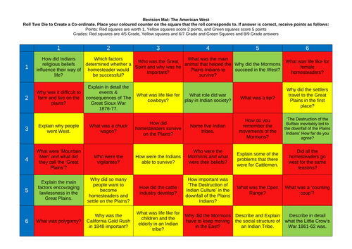 History Revision Mat: American West