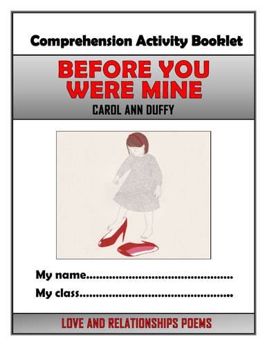 Before You Were Mine - Carol Ann Duffy - Comprehension Activities Booklet!