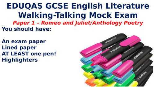 Walking Talking Mock - Eduqas English Literature Paper 1 May 2017 paper