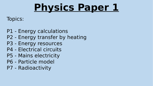 Aqa physics paper 1 knowledge organiser booklet teaching resources