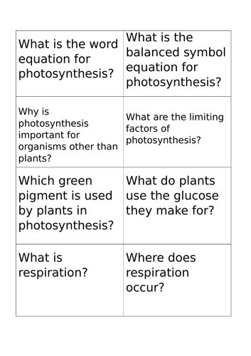 GCSE Biology 34 bioenergetics flashcards AQA | Teaching Resources