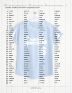 Clothing Items Alphabetical Order Worksheet | Teaching Resources