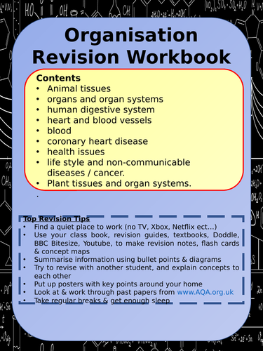 AQA 1-9 GCSE Biology (Science) Biological Organisation Work Booklet ...